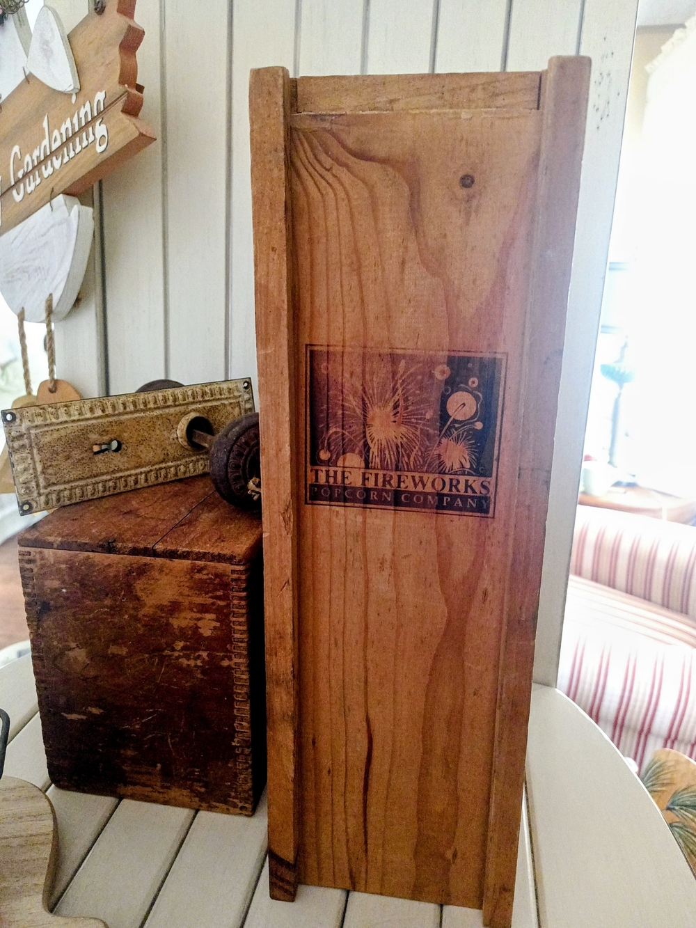 The Fireworks Popcorn Company Tall Wood Crate - Natural Wood